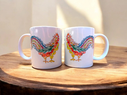 Spring Rooster - 11oz Double Sided Chicken Coffee Mug