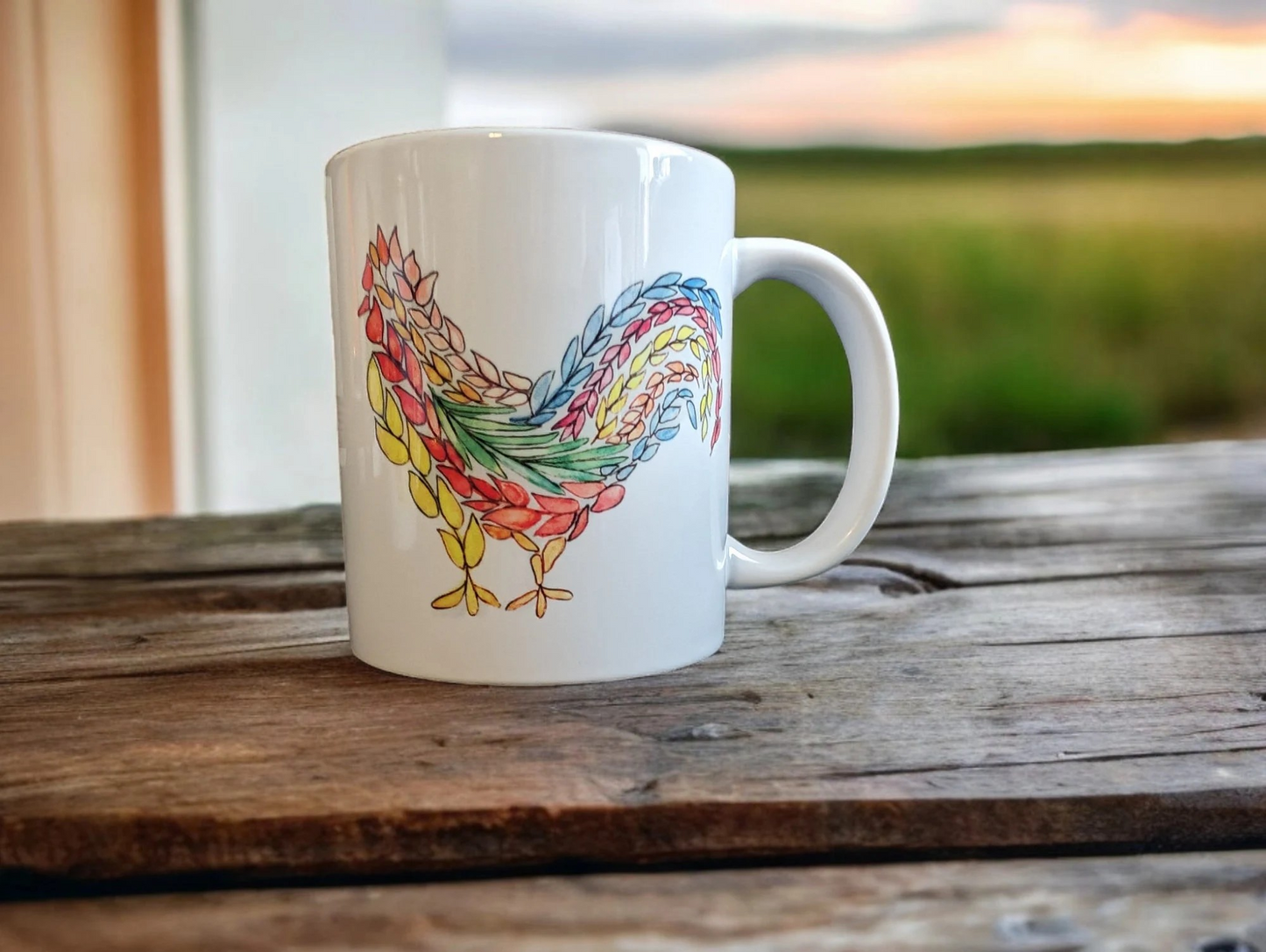 Spring Rooster - 11oz Double Sided Chicken Coffee Mug